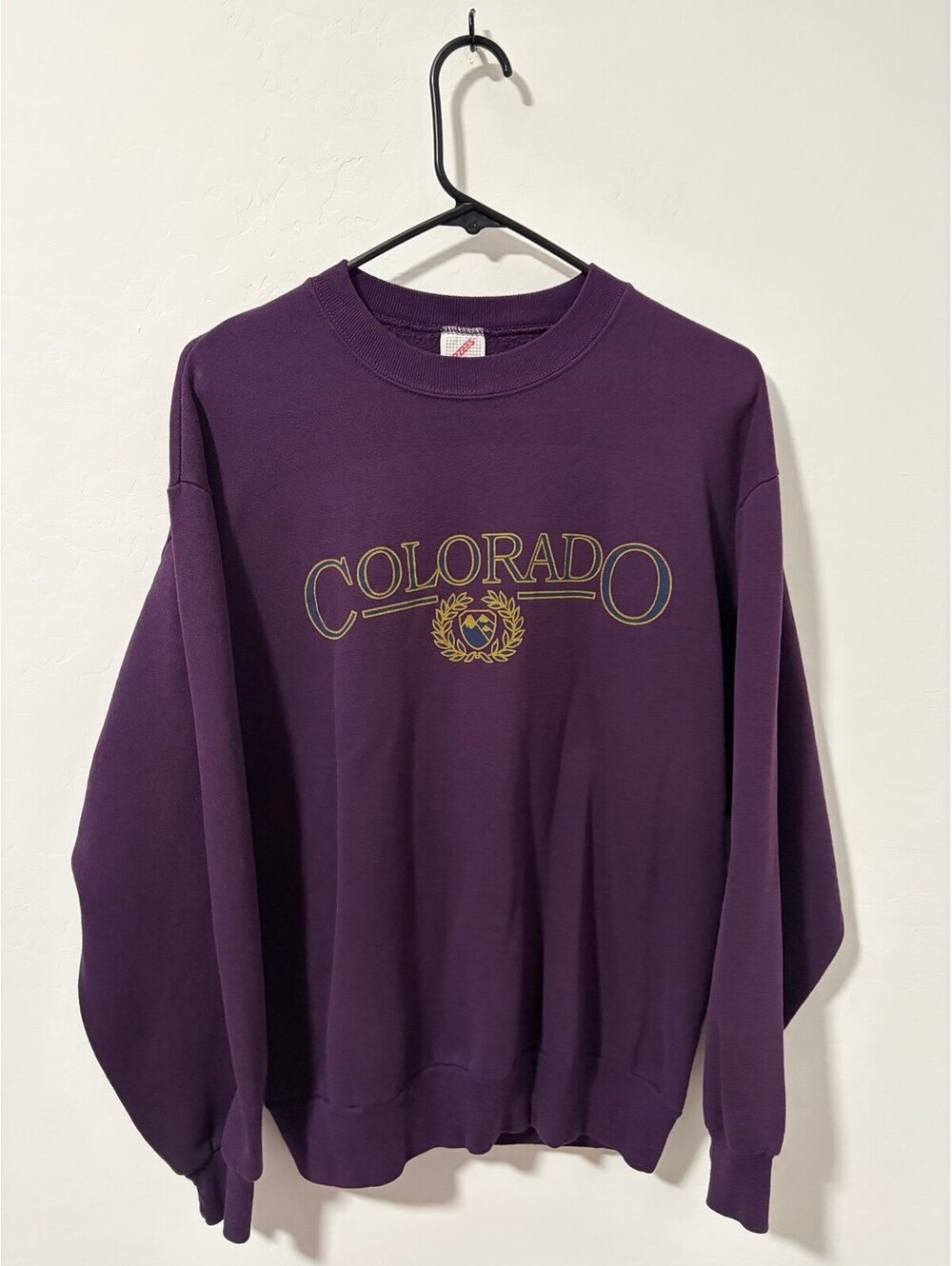 Vintage purple Colorado Crewneck Sweatshirt Pullover - Mens size Medium